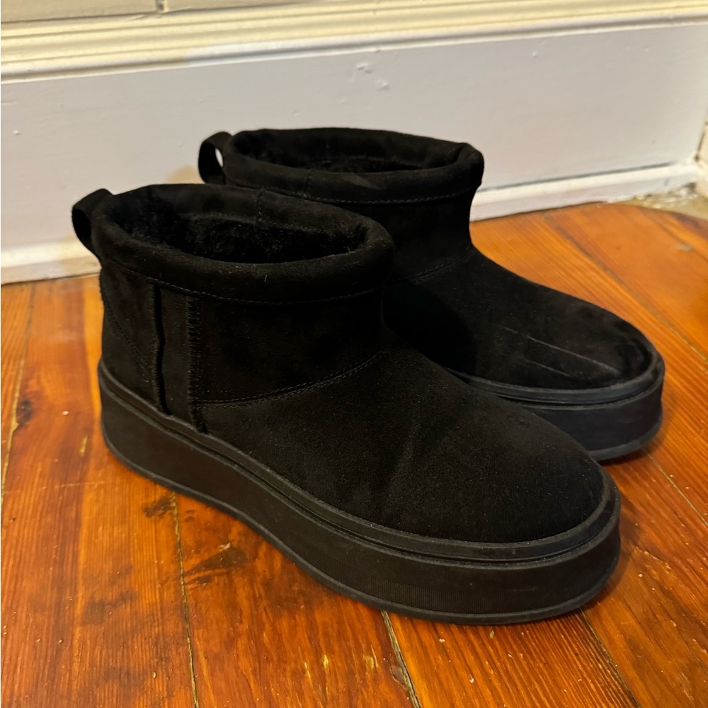 Zara platform “Ugg” booties